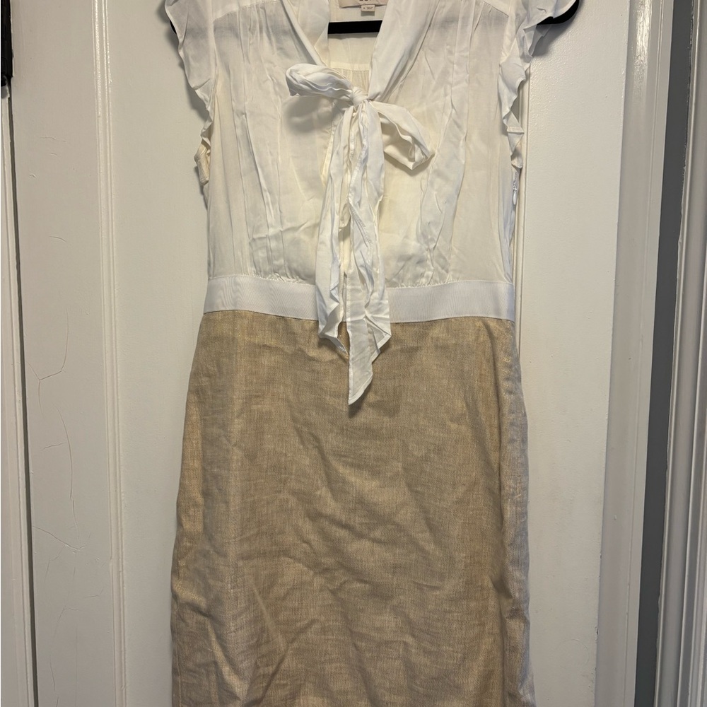 LOFT Office White and Black Dress